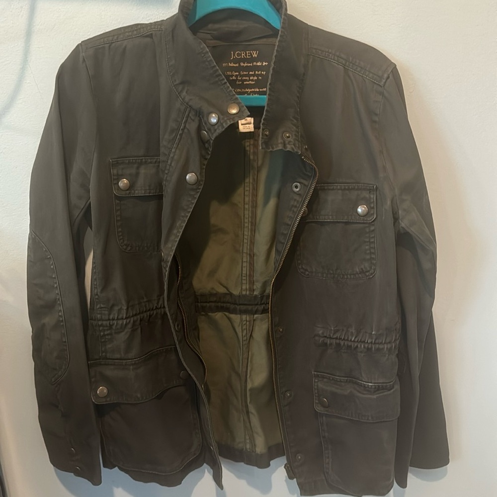 J. Crew Gray/Olive Utility Jacket Size Medium